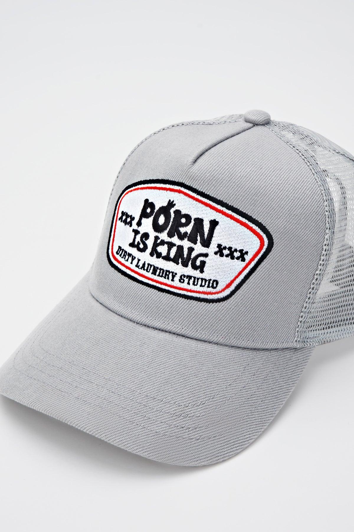 Dirty Laundry Porn is King Trucker Cap in Gray