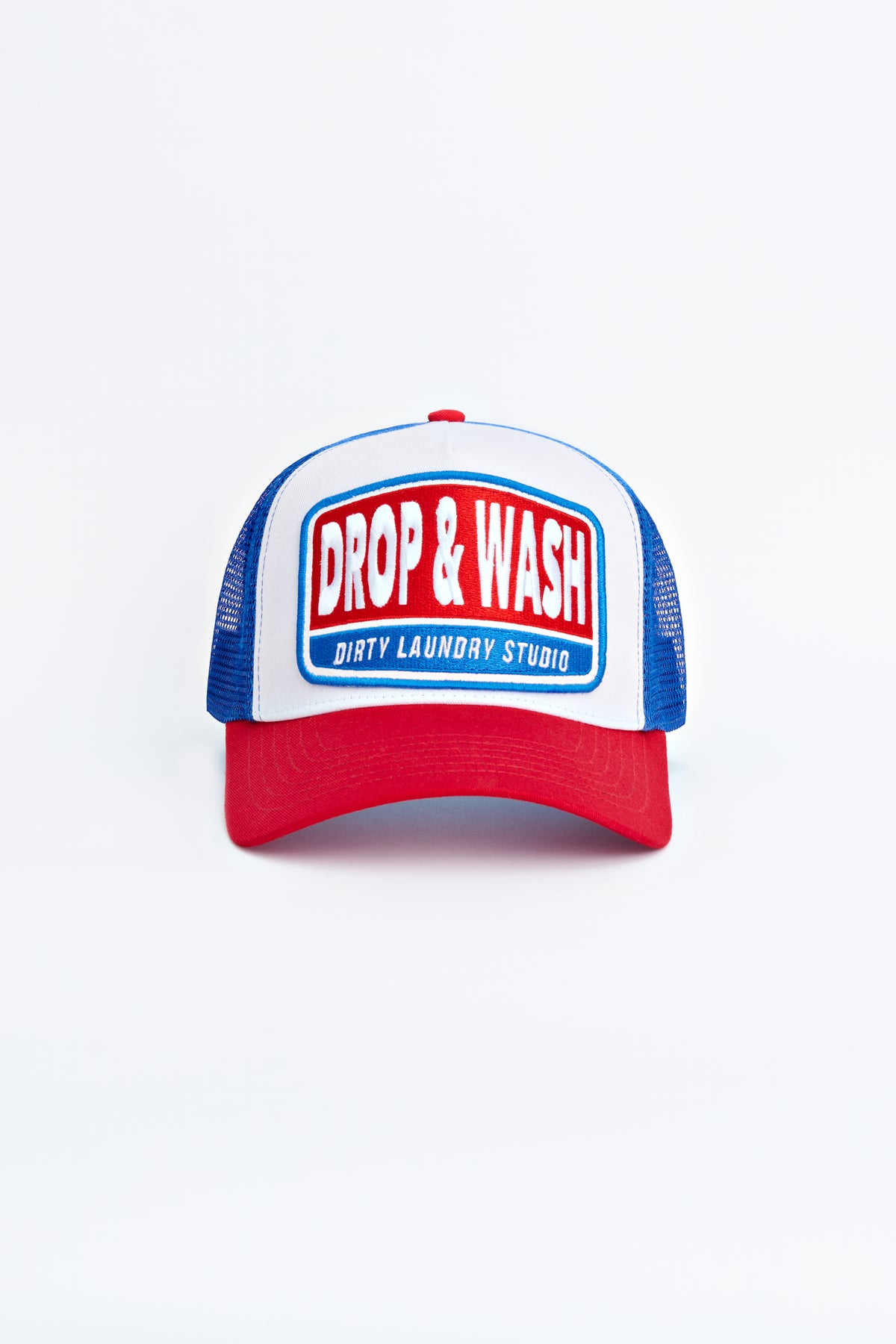 "DROP & WASH" Trucker Cap — Red, White & Blue