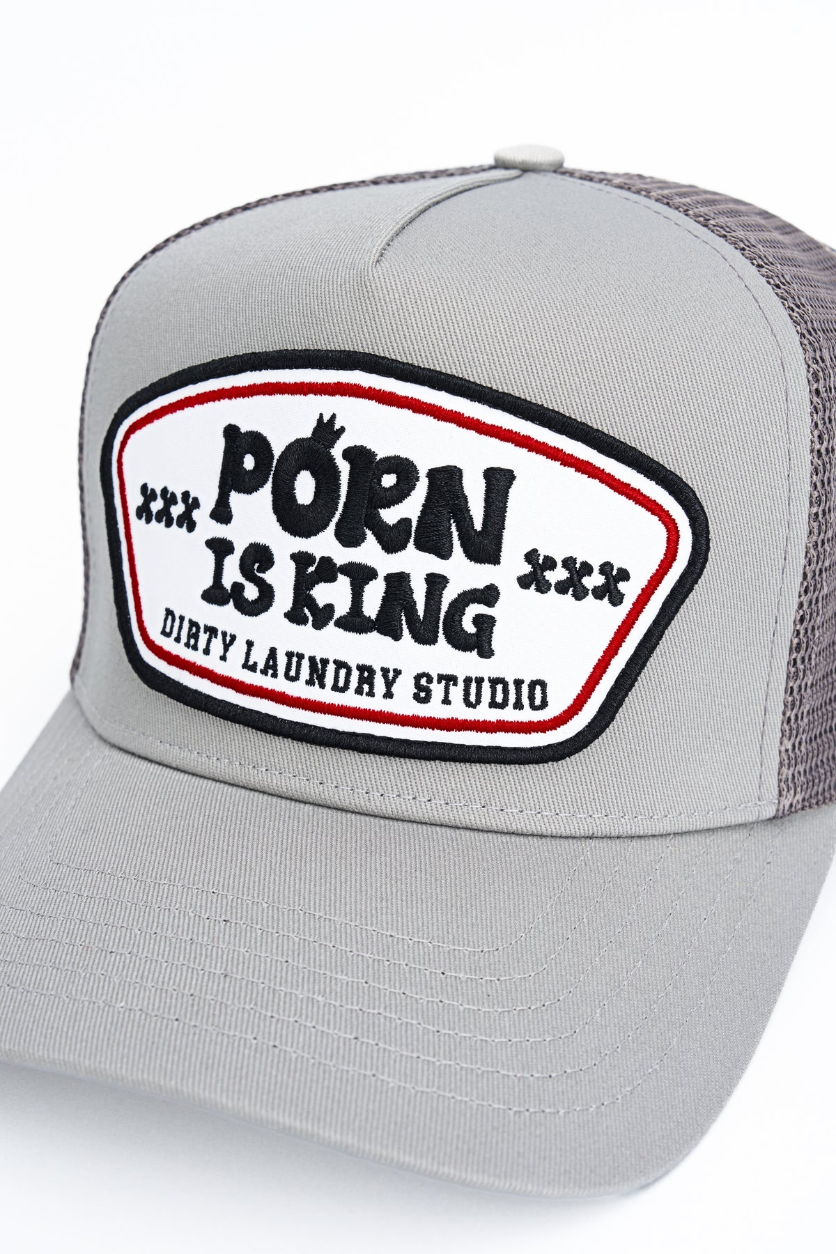 "PORN IS KING" Trucker Cap — Gray