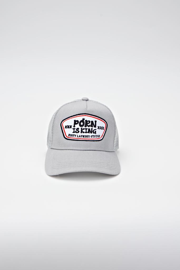 Dirty Laundry Porn is King Trucker Cap in Gray