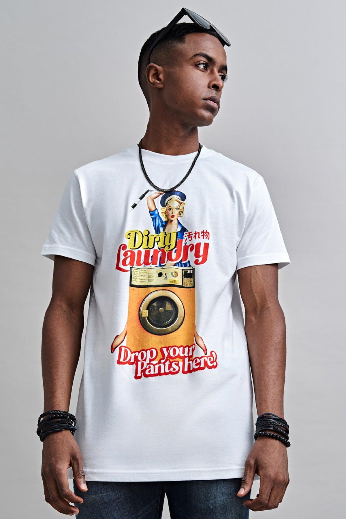 Dirty Laundry Drop Your Pants Here Supima Cotton T-shirt Semi-Fitted Front