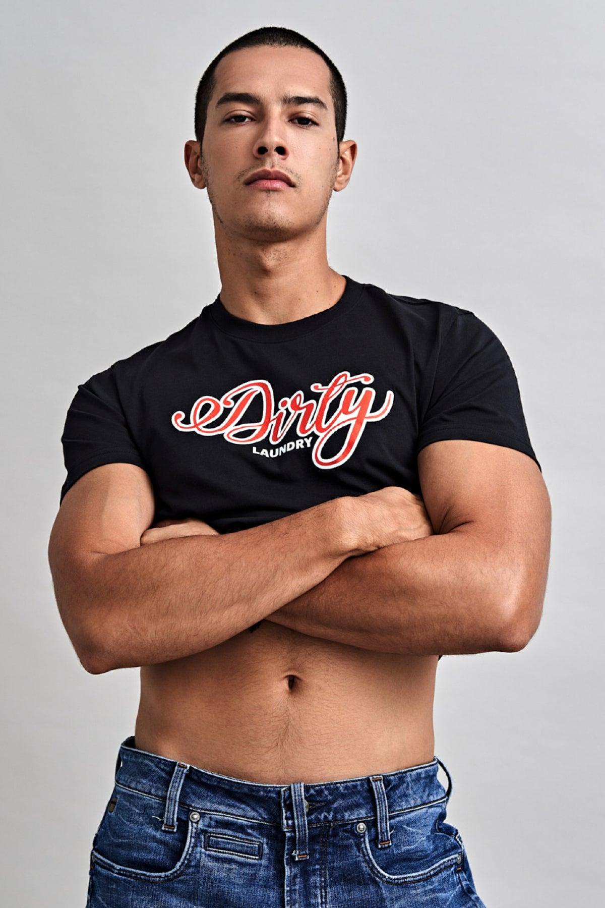Dirty Laundry Logo Supima Cotton T-shirt Semi-Fitted Black Front