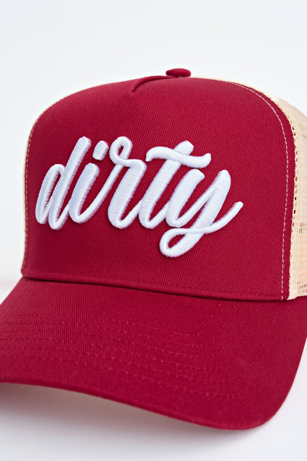 DIRTY Trucker Cap — Cherry
