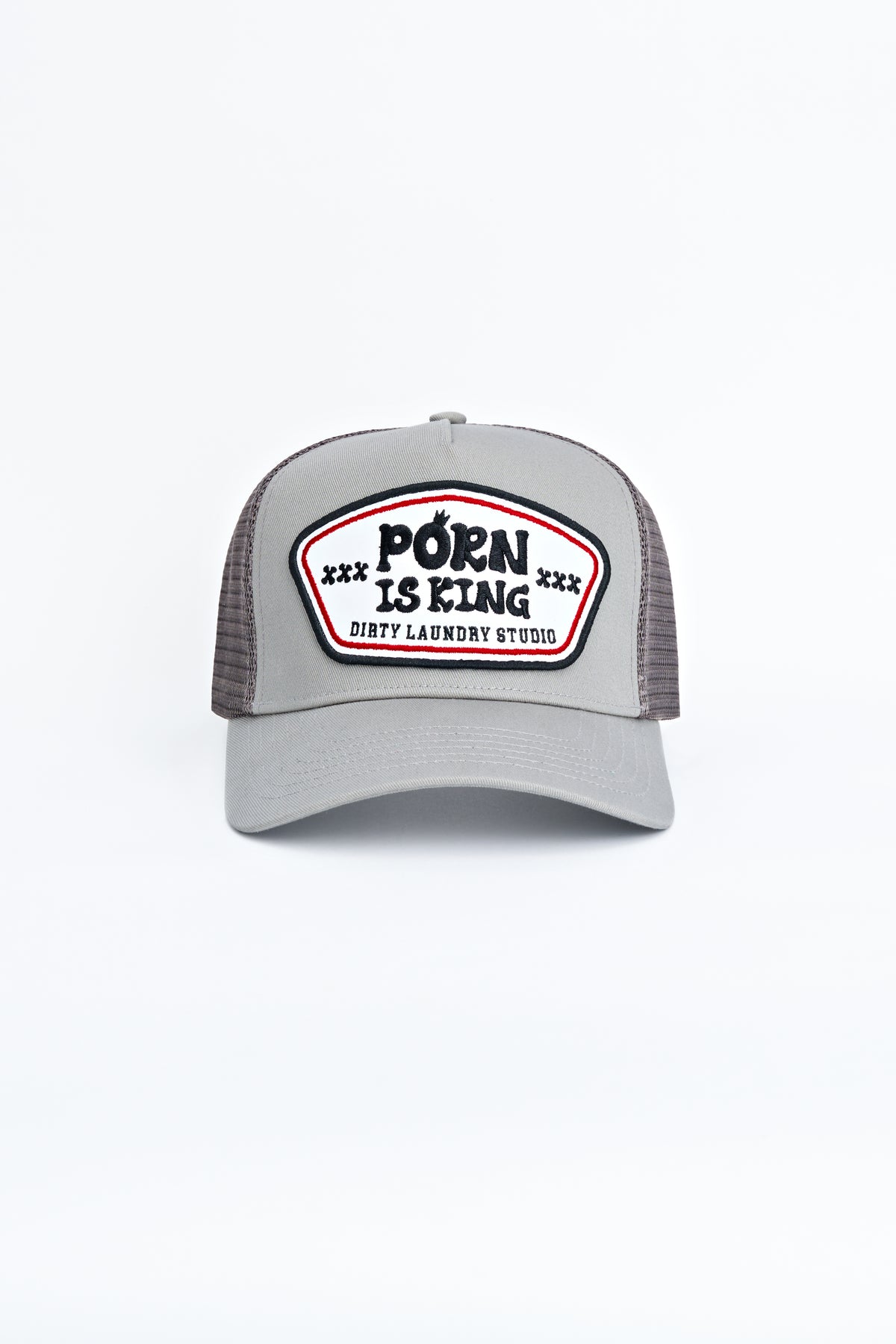 "PORN IS KING" Trucker Cap — Gray