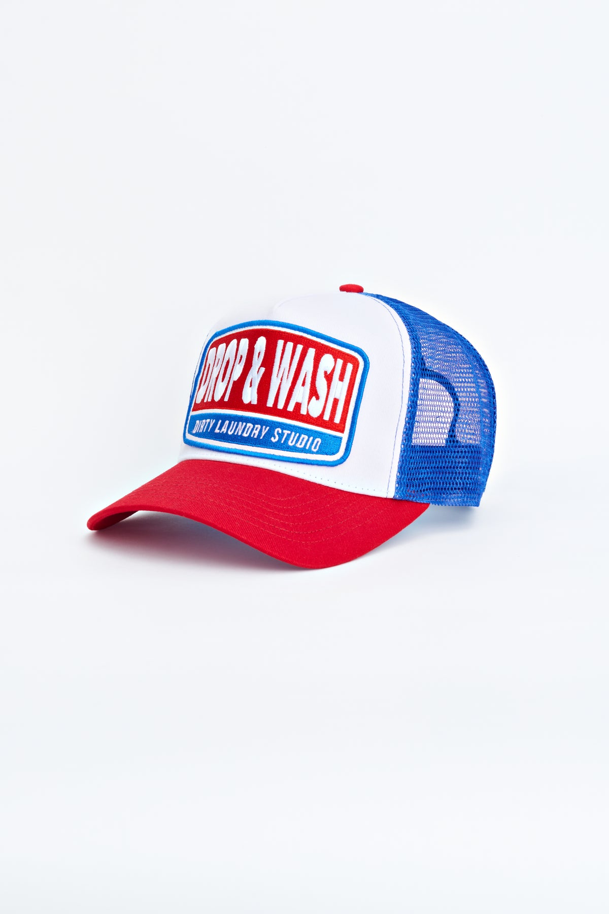 "DROP & WASH" Trucker Cap — Red, White & Blue