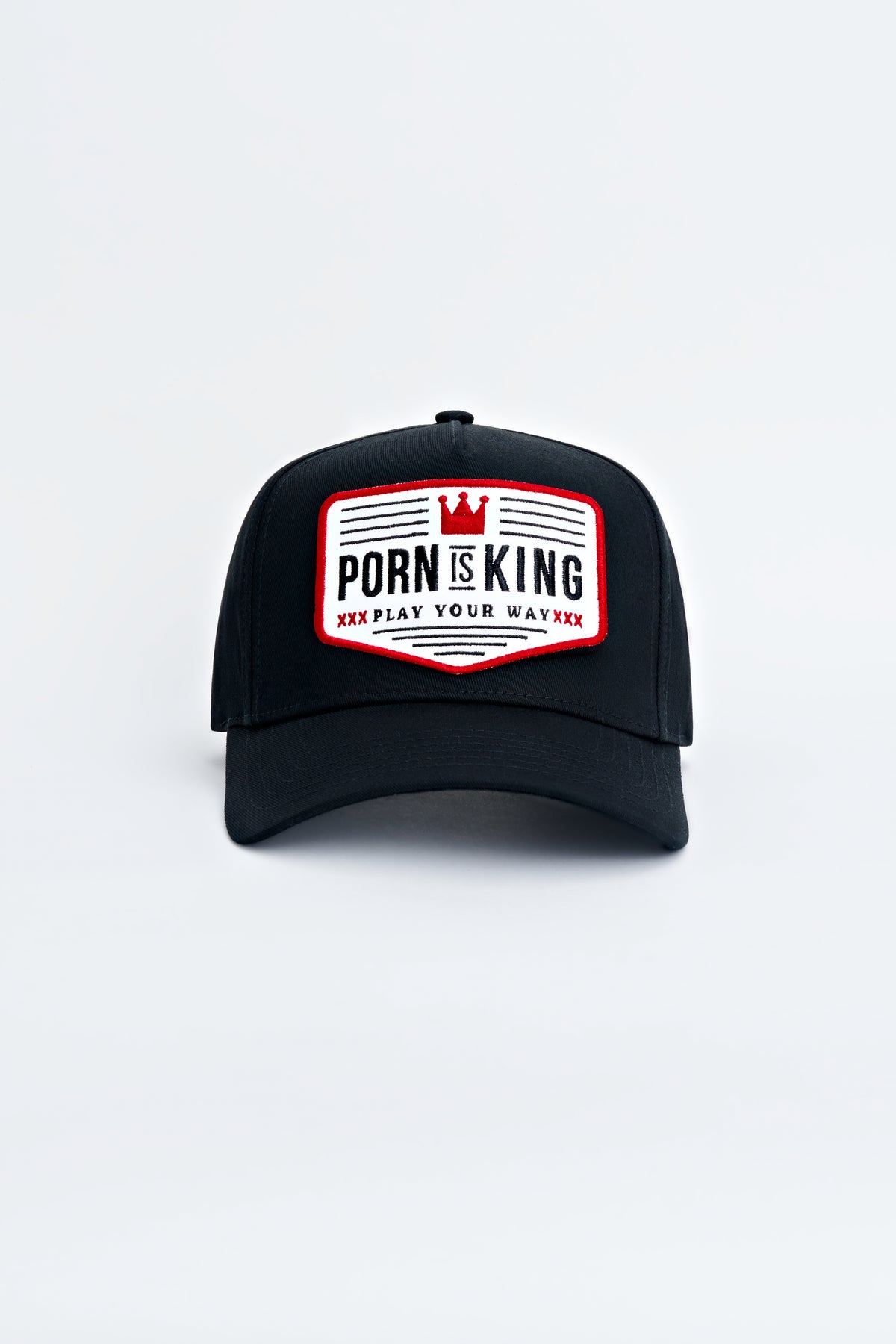 "PORN IS KING" Baseball Cap — Black
