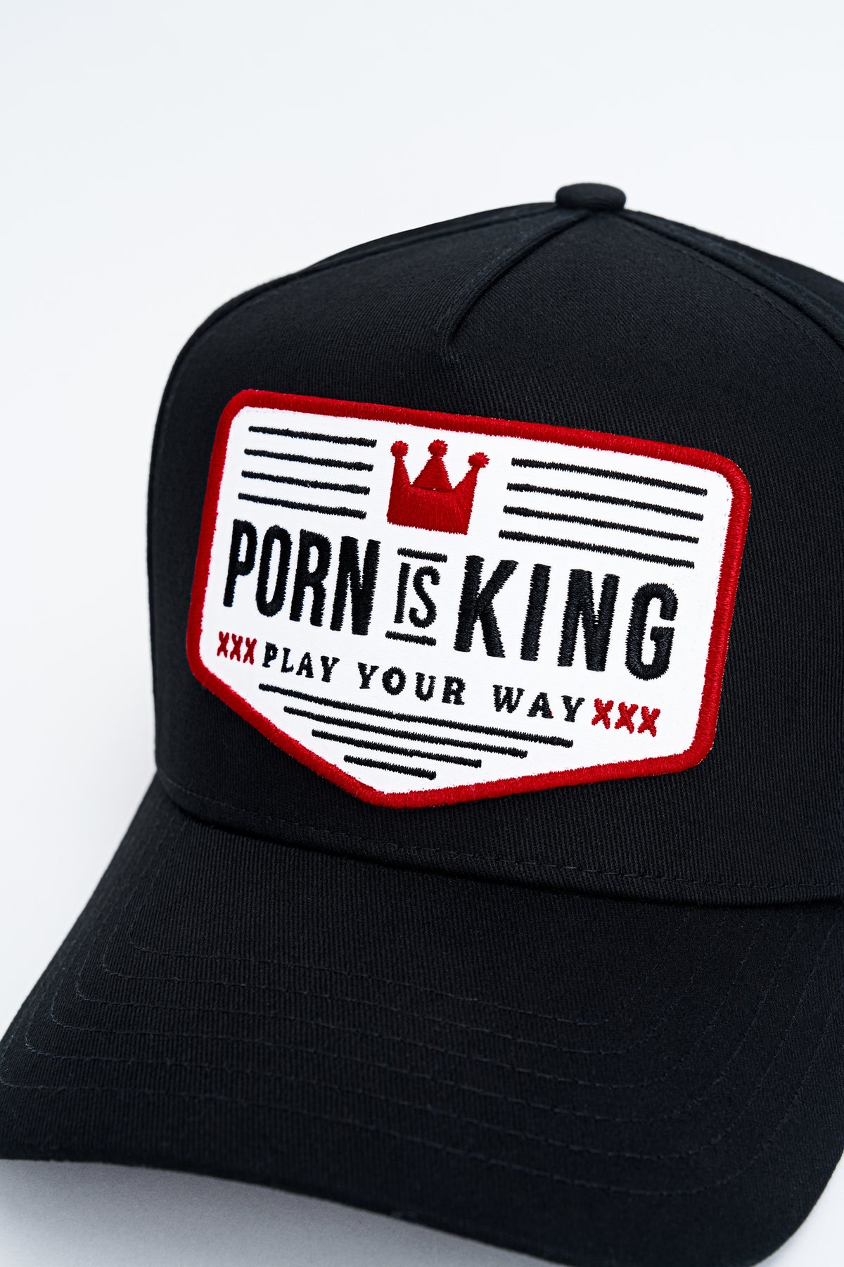 "PORN IS KING" Baseball Cap — Black