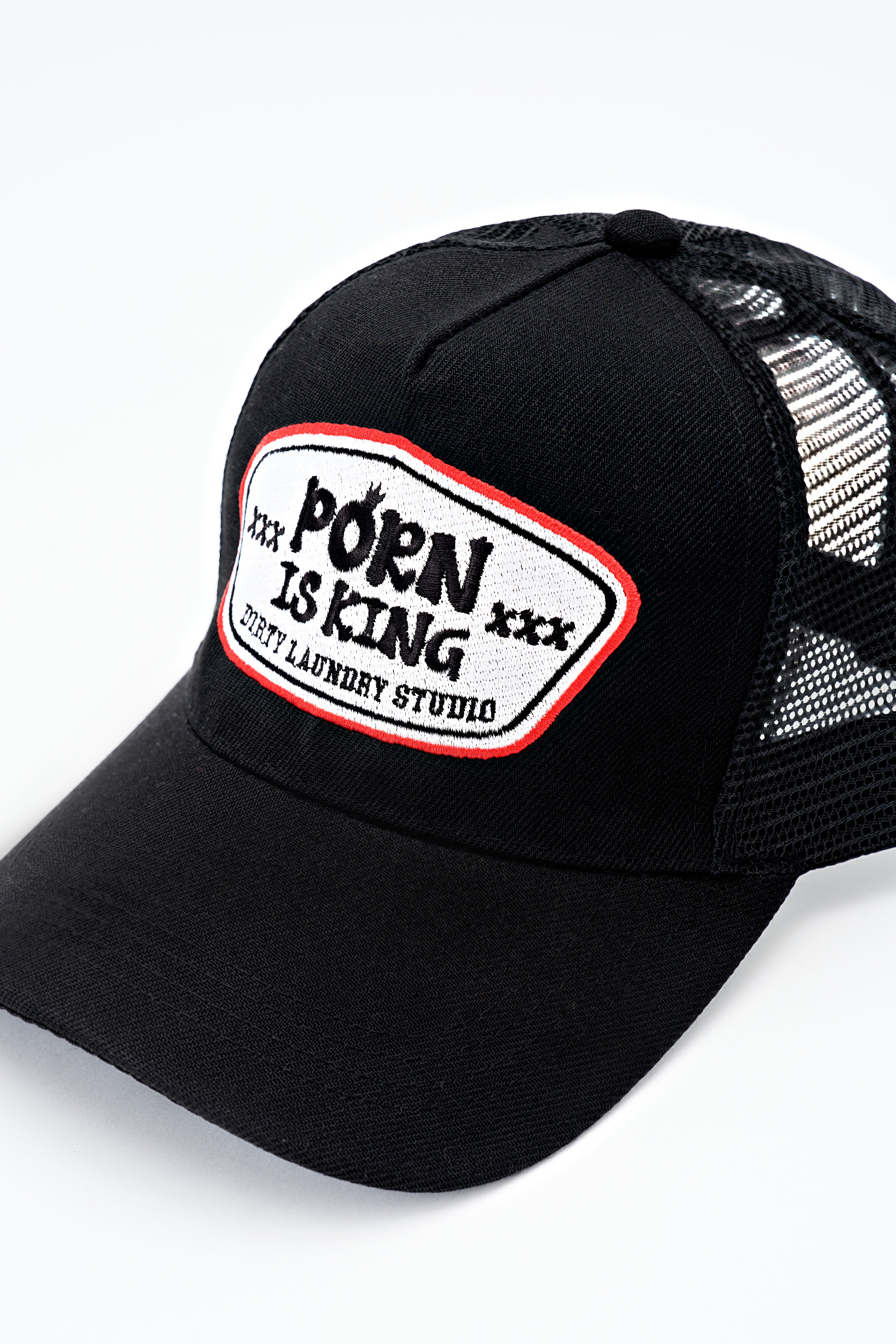 Dirty Laundry Porn is King Trucker Cap in Black