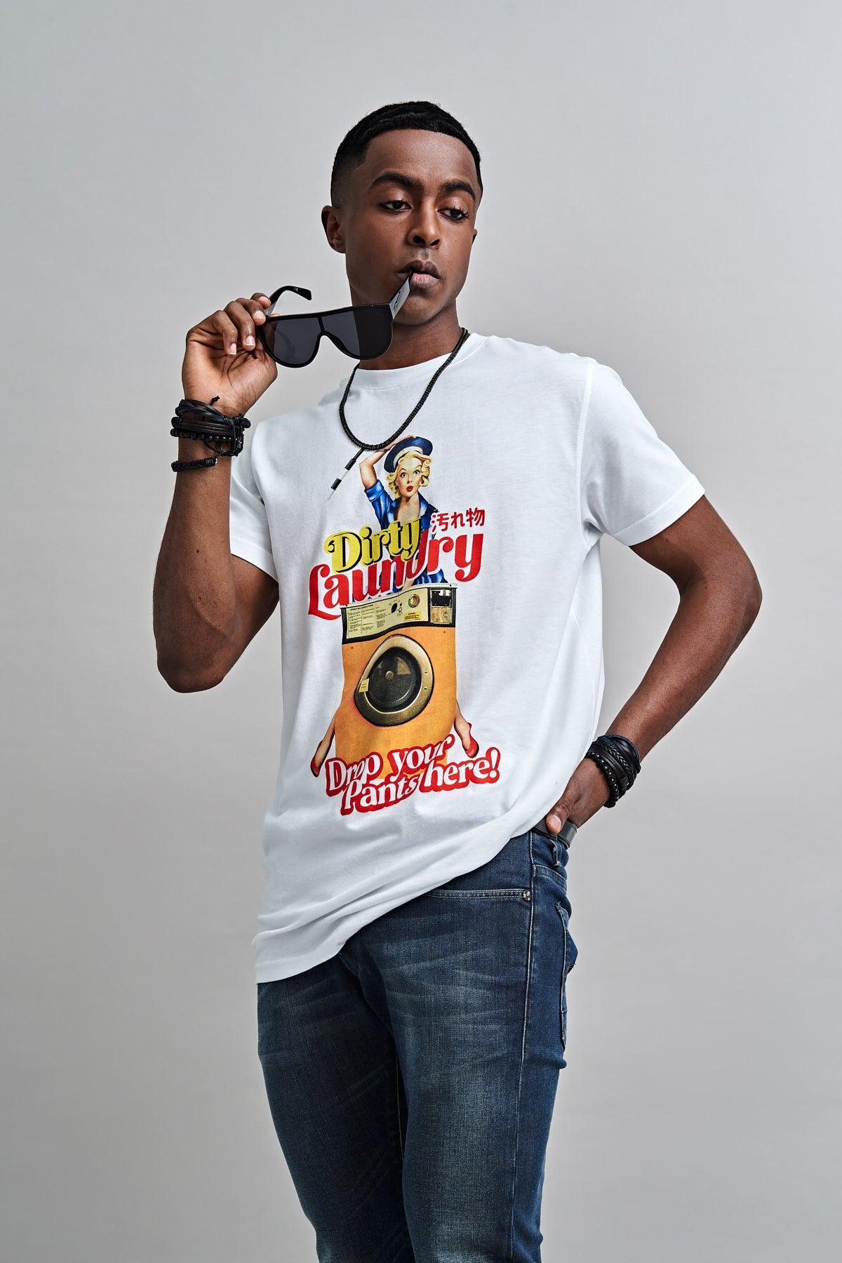 Dirty Laundry Drop Your Pants Here Supima Cotton T-shirt 