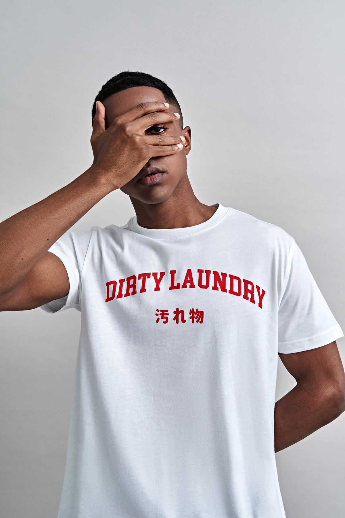 Dirty Laundry Stamped with Japanese Translation Supima Cotton T-shirt 